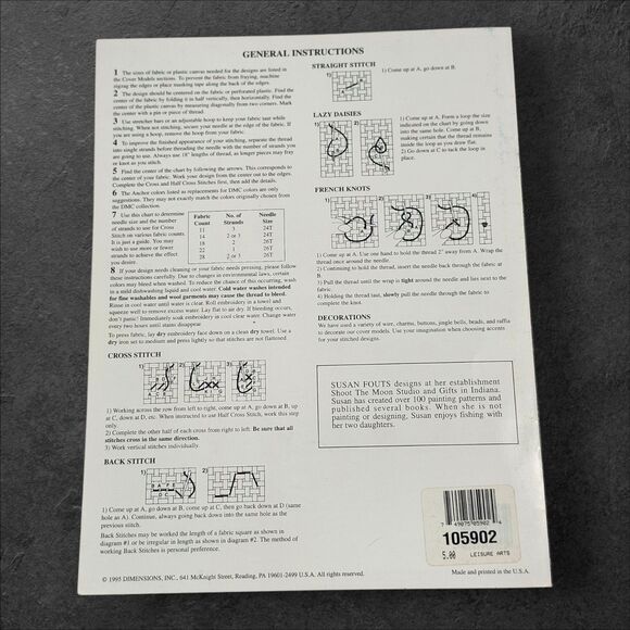 Vintage Homespun Holiday Cross Stitch Pattern Book Susan Fouts Dimensions - Picture 2 of 3